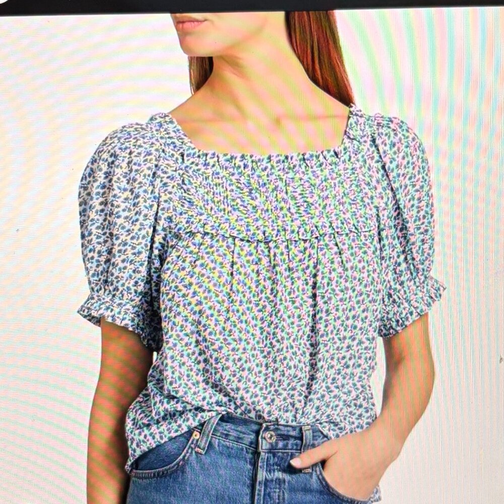 DOEN Sz M Frances Top in Cornflower Hillside Bloom